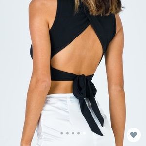 Black high neck tank top